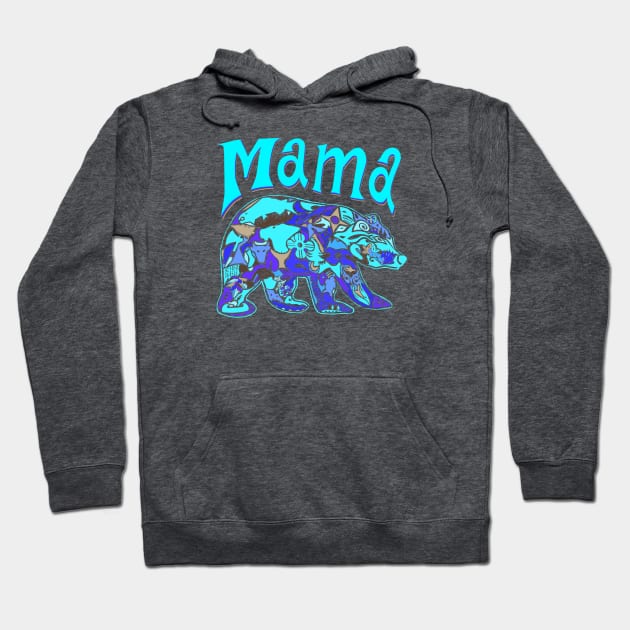 Mama Bear Blurple - funny parenting quotes Hoodie by BrederWorks